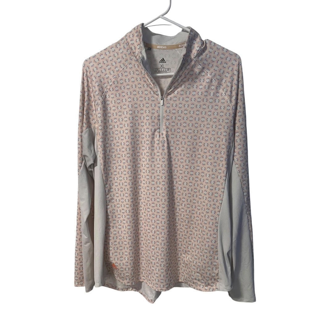 Adidas AEROREADY Golf Pullover Long Sleeve Geometric‎ Print Top